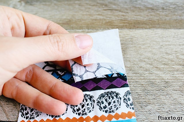 Κόσμημα με decoupage σε ύφασμα